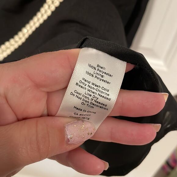 Talbots beaded striped blouse black size 8 - Picture 6 of 7